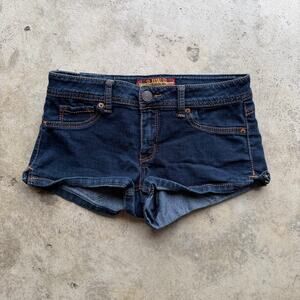 Vintage Y2K BWU Dark Wash Denim Booty Shorts Size 5